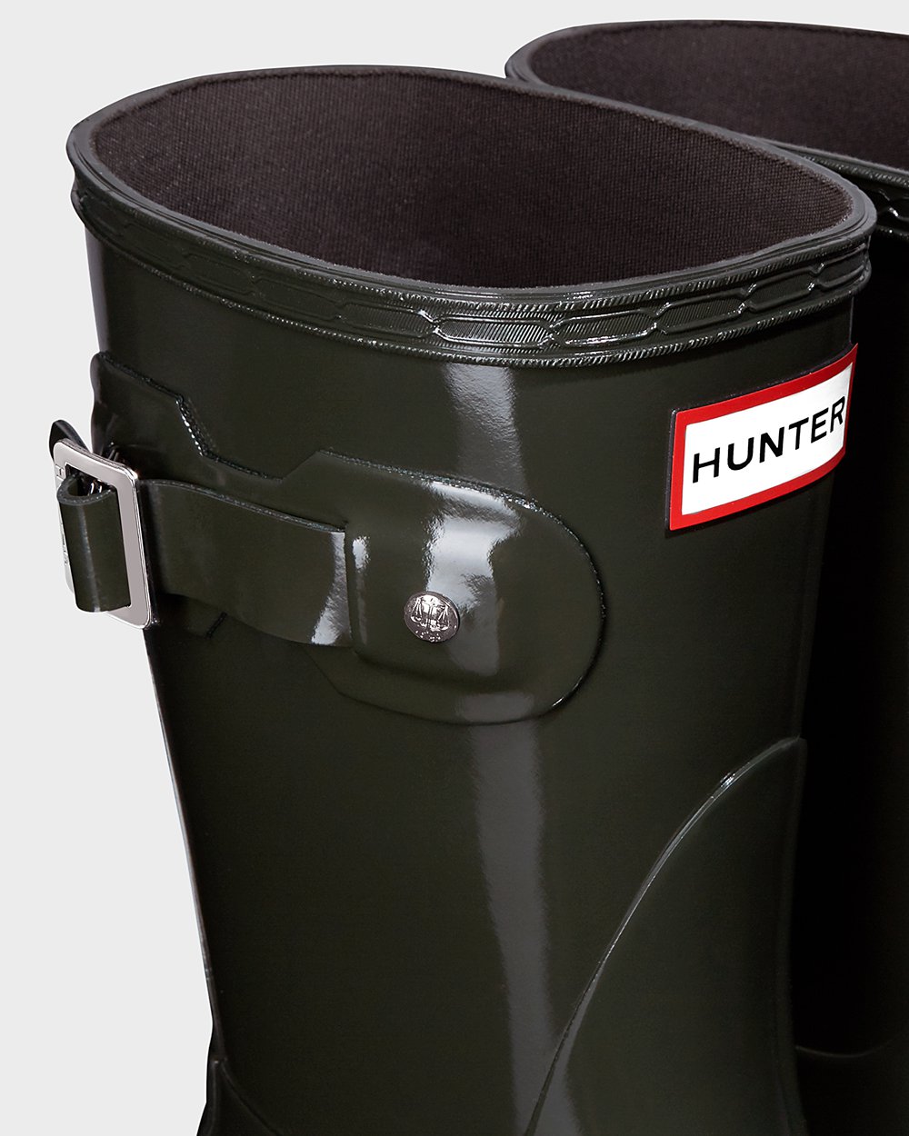 Womens Hunter Original Gloss - Short Rain Boots Dark Olive - 3069-CPSIU